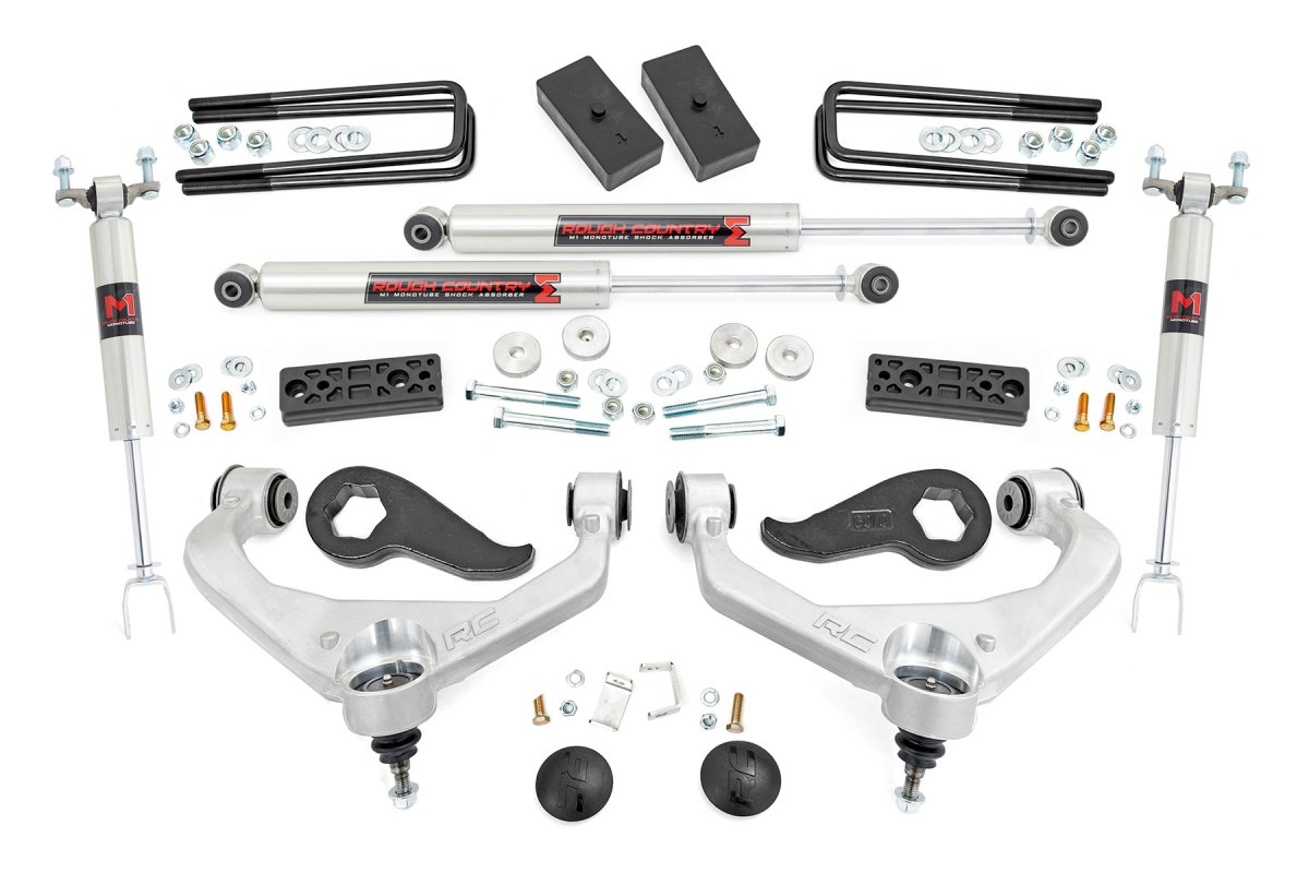 Chevrolet Silverado 2500 HD Suspension Lift Kit - Rough Country - 3 Inch Lift Kit with UCAs, M1, Overloads - '20-'24